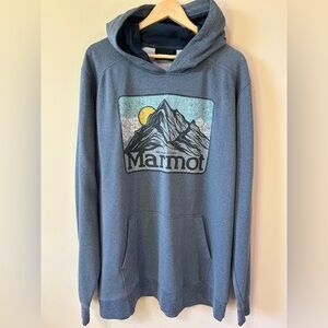 Marmot Pullover Hoodie Mens XXLarge Blue Mountain Works